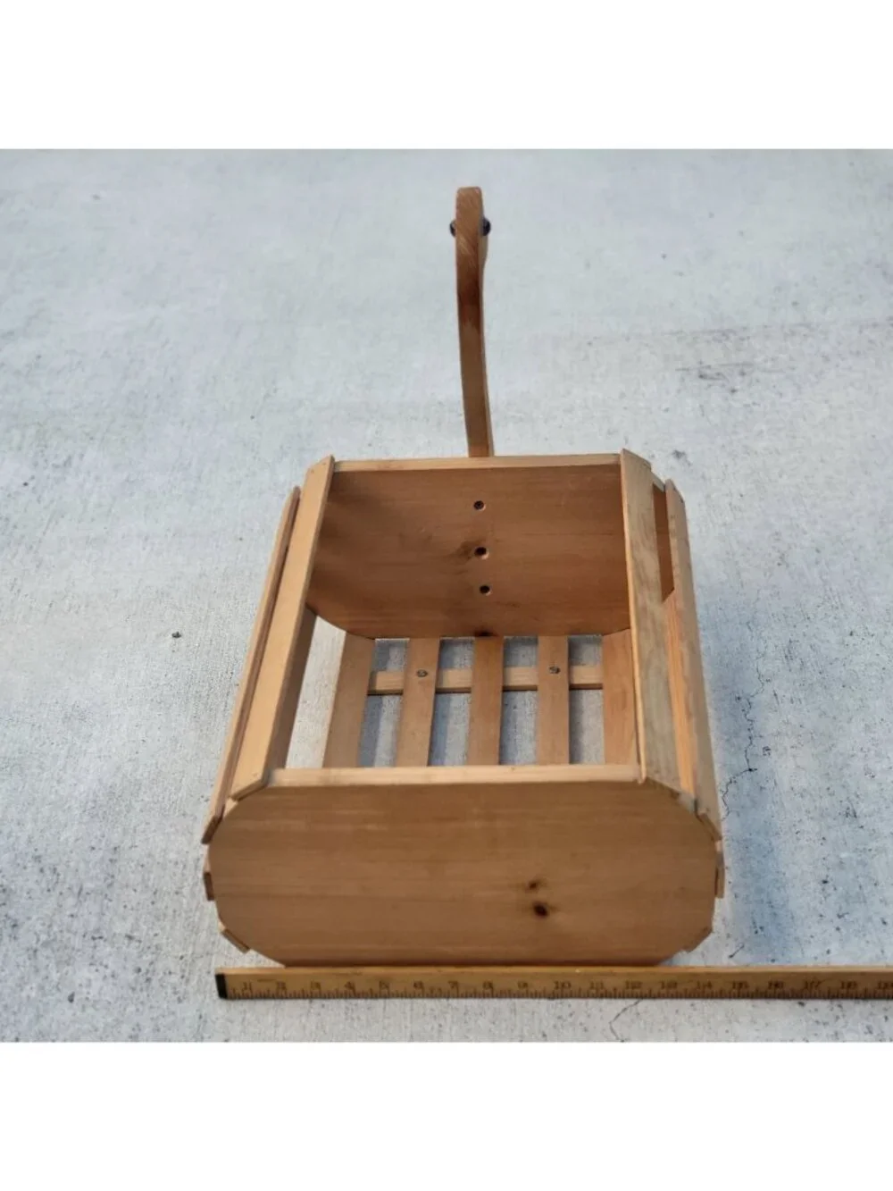 Vintage Wooden Slat Duck Goose Planter Basket